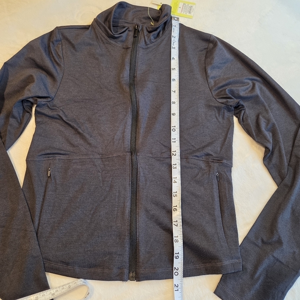 Women's Soft Stretch Jacket - Heathered Black Small New Active Running Gym Work - Picture 11 of 12